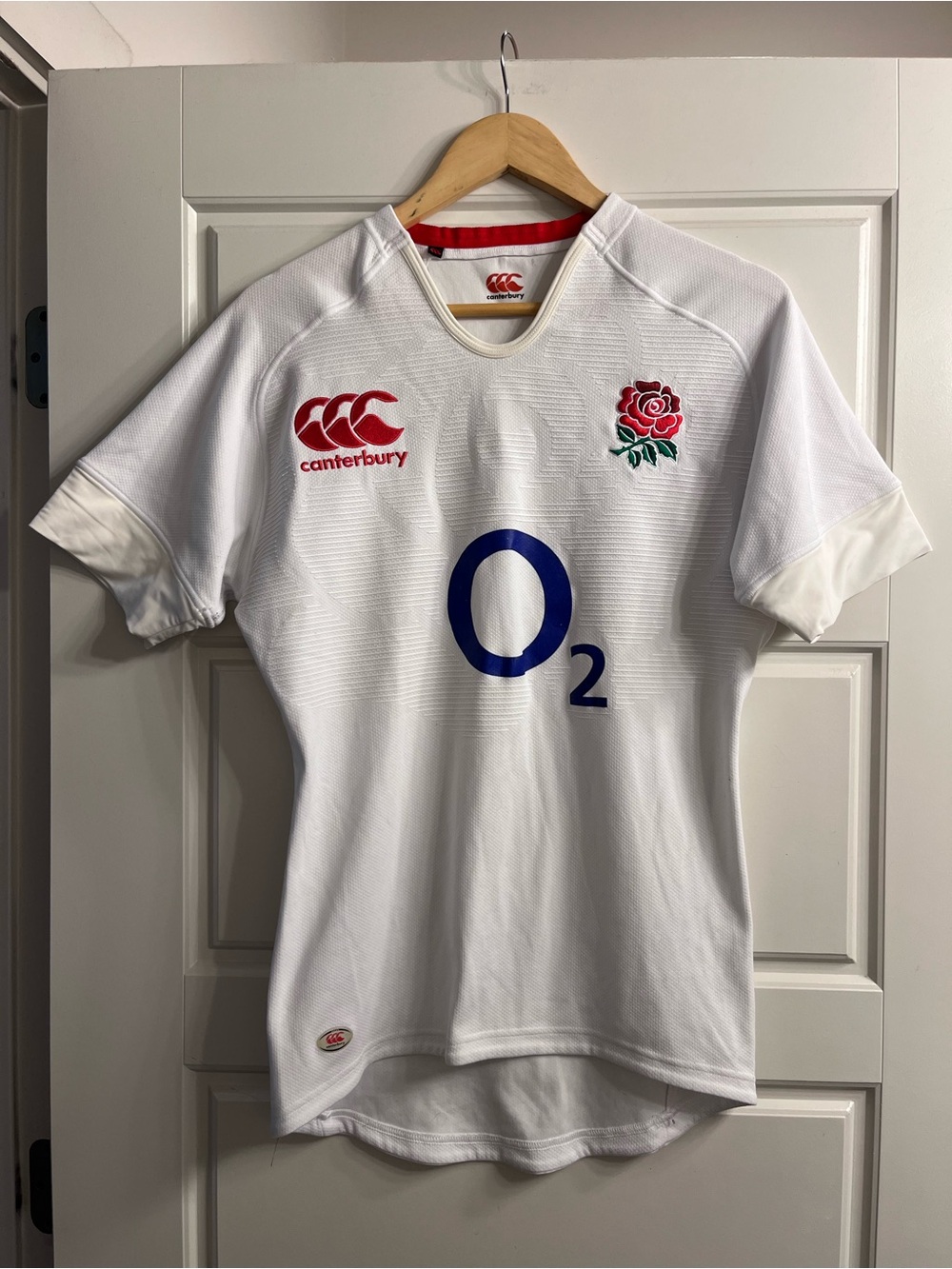 Canterbury England Rugby 2012-13 O2 Home Test Jersey White Men’s L
